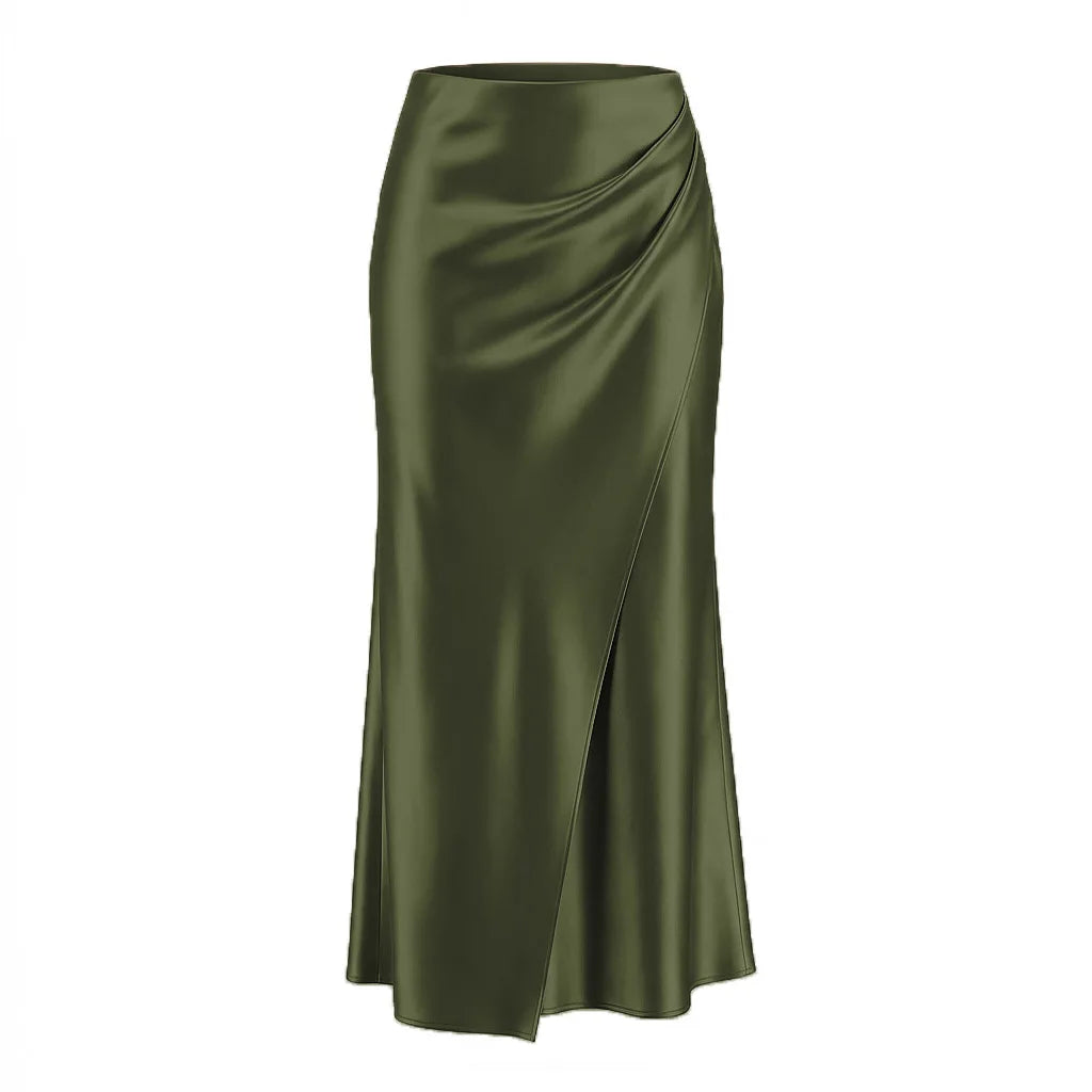 New Pleated Skirt Stretched-waist Elegant Body-hugging Skirt For Women